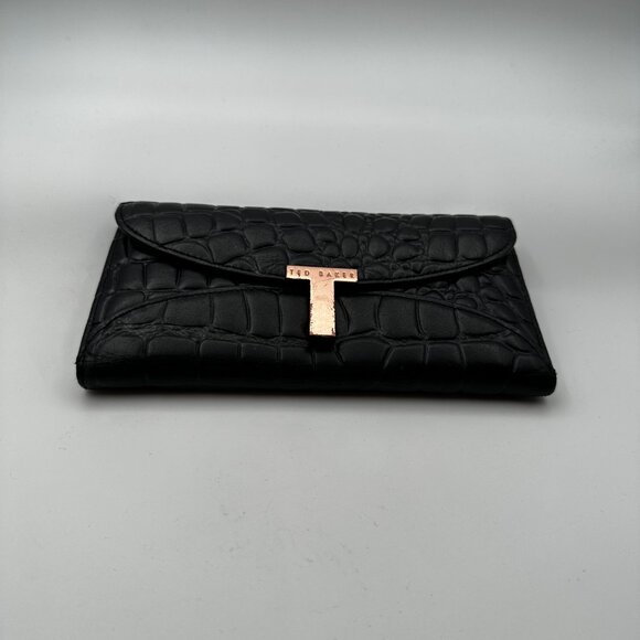 Ted Baker London Wallet Clutch Purse‎ Rose Gold "T" Branded - Picture 1 of 12